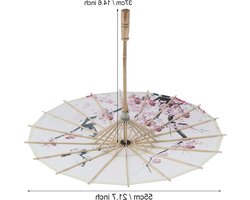 Elegante Chinese Parasol van Papier met Houten Handvat - Diameter 55 cm, Ideaal voor Thee en Decoratie