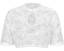 Elegante Dirndl Blouse - Transparant Design - 90% Polyamide, 10% Elastaan - Eenvoudig in Onderhoud & Machinewasbaar - Haak-en-Oogsluiting - Universele Pasvorm - Nieuw, Verzegeld voor Topkwaliteit - Tijdloze Mode - Maat S
