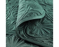 Elegante Donkergroene Bedsprei 220 x 240 cm - Veelzijdige Dekens voor Bed en Bank