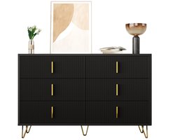Elegante Dressoir-Met Gouden Handgrepen-Veel Opbergruimte-Modern Design-Wit en Goud