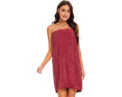 Elegante en Comfortabele Dames Sauna Kilt met Drukknopen en Elastische Band in Wijnrood