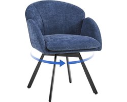 Elegante Fauteuil met Draaimechanisme en Bloembladvorm - Comfortabele Loungestoel in Blauw