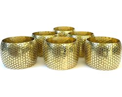 Elegante gouden servettenringen - geometrische motieven - set van 10 - decoratie voor de tafel