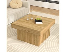 Elegante houten salontafel - modern design - geschikt voor woonkamer - eetkamer en kantoor - 79x79x46 cm