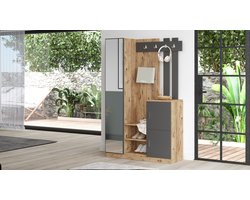 Elegante kapstok met opbergruimte | Atlantic Pine Antraciet