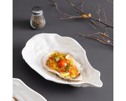 Elegante keramische oesterkommen in 4 maten - Perfecte serveerschalen voor oesters, hapjes en desserts, ideaal voor feesten en dagelijks gebruik (18.5cm)