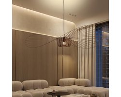 Elegante Kroonluchter met Vertigo Design en Stoffen Hoed voor Woonkamer en Koffie