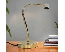 Elegante LED Tafellamp Messing Look - Klassiek Model voor Bijzettafel of Piano