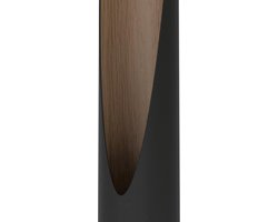 Elegante LED vloerlamp met indirect licht - 1 stuk - zwart staal en natuurlijk hout - 137 cm
