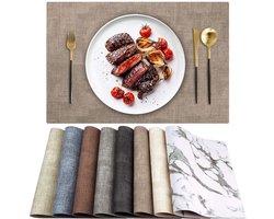 Elegante leren placemats - duurzaam en onderhoudsvriendelijk - set van 6