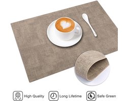 Elegante leren placemats - set van 6 - duurzaam kunstleer - 30 x 43 cm