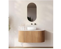 Elegante Ovale LED Spiegel voor Badkamer – 3000K, 80x40 cm