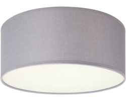 Elegante plafondlamp met LED-licht - Grijze stoffen lampenkap 20cm - Dimbaar warm licht