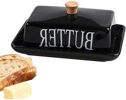 Elegante Porseleinen Boterdoos met Handvat, Ideaal voor Zachte en Verse Boter, 18 x 13 x 8 cm, Perfect voor Keuken en Tafeldecoratie