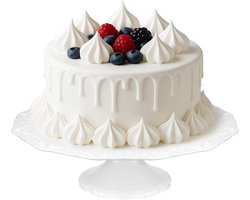 Elegante Porseleinen Taartstandaard van 30 cm met Hoge Voet, Geschikt voor Taarten tot 25 cm, Vaatwasmachinebestendig en Perfect voor Feestjes en Speciale Gelegenheden