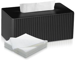 Elegante PU Leren Tissue Dispenser voor Cosmetische Handdoeken - Rectangulaire Tissue Box voor Woonkamer, Badkamer en Auto met Magnetische Deksel