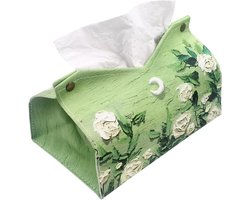 Elegante PU Leren Tissuebox voor Cosmetica en Handdoeken - V-vormige Dispenser voor Servetten en Doekjes, Perfect voor Woonkamer en Kantoor