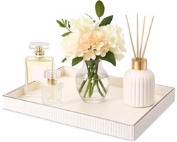 Elegante rechthoekige decoratieve tray van PU-leer, 40 x 28.8 x 3 cm, waterafstotend en perfect voor sieraden, sleutels en als opbergoplossing in hal, badkamer en woonkamer