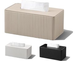 Elegante rechthoekige tissuedoos van PU-leer - tissue-dispenser voor badkamer, woonkamer en kantoor met stijlvol ontwerp