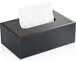 Elegante Rectangular Tissue Box Houder met Magnetische Sluiting, Vouwbare Organizer voor Badkamer, Kantoor en Dressoir - Zwart Decoratief Design