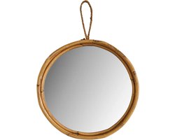 Elegante Ronde Spiegel met Rotan Frame - Diameter 30 cm
