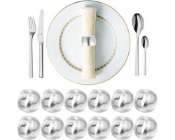 Elegante servetringen - 12 stuks - zilver - metalen