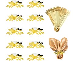 Elegante Servetringen - Glanzend Bladontwerp - Set van 50 - Goud