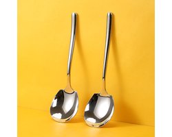 Elegante Set van 2 Grote Roestvrijstalen Serveerlepels met Lange Handgrepen voor Diverse Gerechten-Groetelepel - Aardappellepel-316RVS