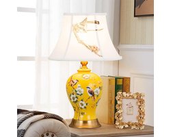 Elegante Tafellamp van Chinees Porselein met E27 Fitting - Nachtlamp of Stijlvolle Bureaulamp