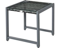 Elegante tuintafel met gehard glas en aluminium - Compacte bijzettafel voor tuin en balkon