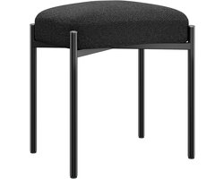 Elegante Vierkante Poef met Metalen Poten voor Kaptafel of Woonkamer