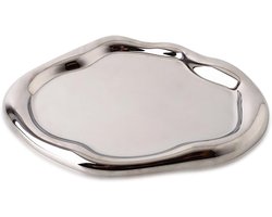 Elegante Zilveren Cloud Schaal - Ovale Opbergschaal voor een Stijlvolle en Georganiseerde Badkamer