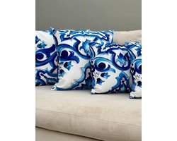 ELEGANZA – Indoor & Outdoor Kussen – Blauw/Wit – 40x40 | 50x50 | 60x60 cm- gratis verzonden