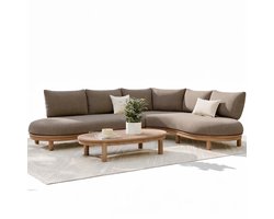 Eleganza organische hoek loungeset 3 delig hardhout