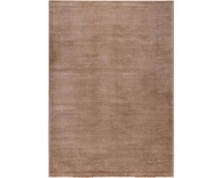 ELEGANZA VLOERKLEED GESTREEPT MODERN LAAGPOLIG - DONKERBEIGE