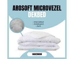 Eleganzzz Arosoft Enkel Dekbed Microvezel - 140x200cm - Winterdekbed - All Year Dekbed Enkel - 500gr/m2 - Enkel Dekbed 140x200 - Eenpersoons - Dekbedden