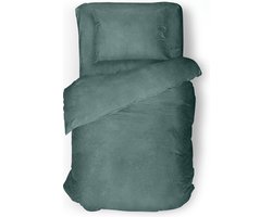 Eleganzzz Dekbedovertrek 180gr m2 Hoogwaardig Flanel Uni - groen 140x200/220cm