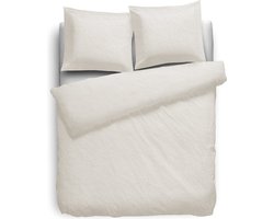 Eleganzzz Dekbedovertrek 180gr/m2 Hoogwaardig Flanel Uni - Ivoor - Dekbedovertrek 140x200/220cm - Flanellen Dekbedovertrekken - Effen Dekbedovertrek - Eenpersoons