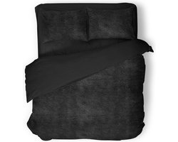 Eleganzzz Dekbedovertrek Flanel Fleece - Black - Dekbedovertrek 240x200/220cm - 100% flanel fleece - Lits Jumeaux Dekbedovertrekken - 240x220cm - Fluffy Dekbedovertrek