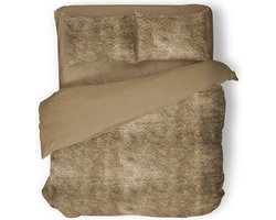 Eleganzzz Dekbedovertrek Flanel Fleece - Gold - Dekbedovertrek 240x200/220cm - 100% flanel fleece - Lits Jumeaux dekbedovertrekken - 240x220cm - Fluffy Dekbedovertrek