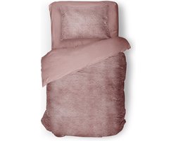 Eleganzzz Dekbedovertrek Flanel Fleece - Old Rose - Dekbedovertrek 140x200/220cm - 100% flanel fleece - Eenpersoons dekbedovertrekken - 140x220cm - Fluffy Dekbedovertrek