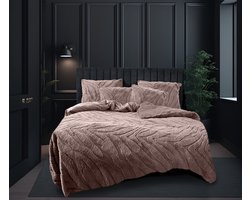 Eleganzzz Dekbedovertrek Jacquard Rabbit Fur - Pink - Teddy Pluche - Dekbedovertrek 140x200/220cm - Teddy Dekbedovertrek - Eenpersoons dekbedovertrekken - 140x220cm - Fluffy Dekbedovertrek