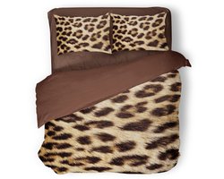 Eleganzzz Dekbedovertrek Jungle Chic - Brown - Dekbedovertrek 200x200/220cm - Micropercal -Tweepersoons - Dekbedovertrekken