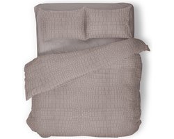 Eleganzzz Dekbedovertrek Micro Mink Crocodile - Dekbedovertrek 200x200/220cm - Sand - Velvet Dekbedovertrek
