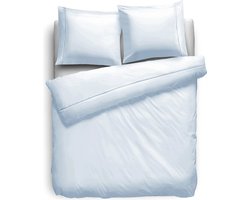 Eleganzzz Dekbedovertrek Percal Katoen Uni - Met Bies - Ice Blue - Dekbedovertrek 200x200/220cm - Dekbedovertrekken - Tweepersoons
