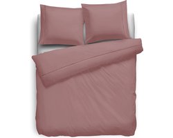 Eleganzzz Dekbedovertrek Percal Katoen Uni - Met Bies - Old Pink - Dekbedovertrek 200x200/220cm - Dekbedovertrekken - Tweepersoons