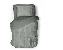 Eleganzzz Dekbedovertrek Pure Stitches - Soft Green - Dekbedovertrek 140x200/220cm - Micropercal - Eenpersoons - Dekbedovertrekken