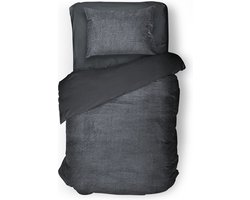 Eleganzzz Dekbedovertrek Teddy Pluche - Antraciet - Teddy Dekbedovertrek - Dekbedovertrek 140x200/220cm - Eenpersoons dekbedovertrekken - 140x220cm - Fluffy Dekbedovertrek