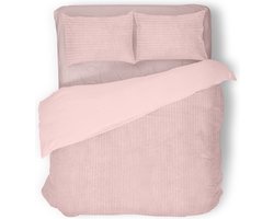 Eleganzzz Dekbedovertrek Teddy Rib Fleece - Light Pink - Dekbedovertrek 240x200/220cm - 100% Teddy Rib Fleece - Lits Jumeaux dekbedovertrekken - 240x220cm - Teddy Dekbedovertrek - Fluffy Dekbedovertrek