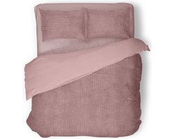 Eleganzzz Dekbedovertrek Teddy Rib Fleece - Old Rose - Dekbedovertrek 200x200/220cm - 100% Teddy Rib Fleece - Tweepersoons dekbedovertrekken